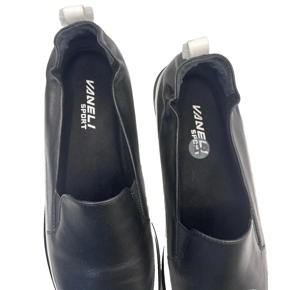 Vaneli Sport Quin Slip-On Black/White Sporty Wedge Old Money Classic S 10